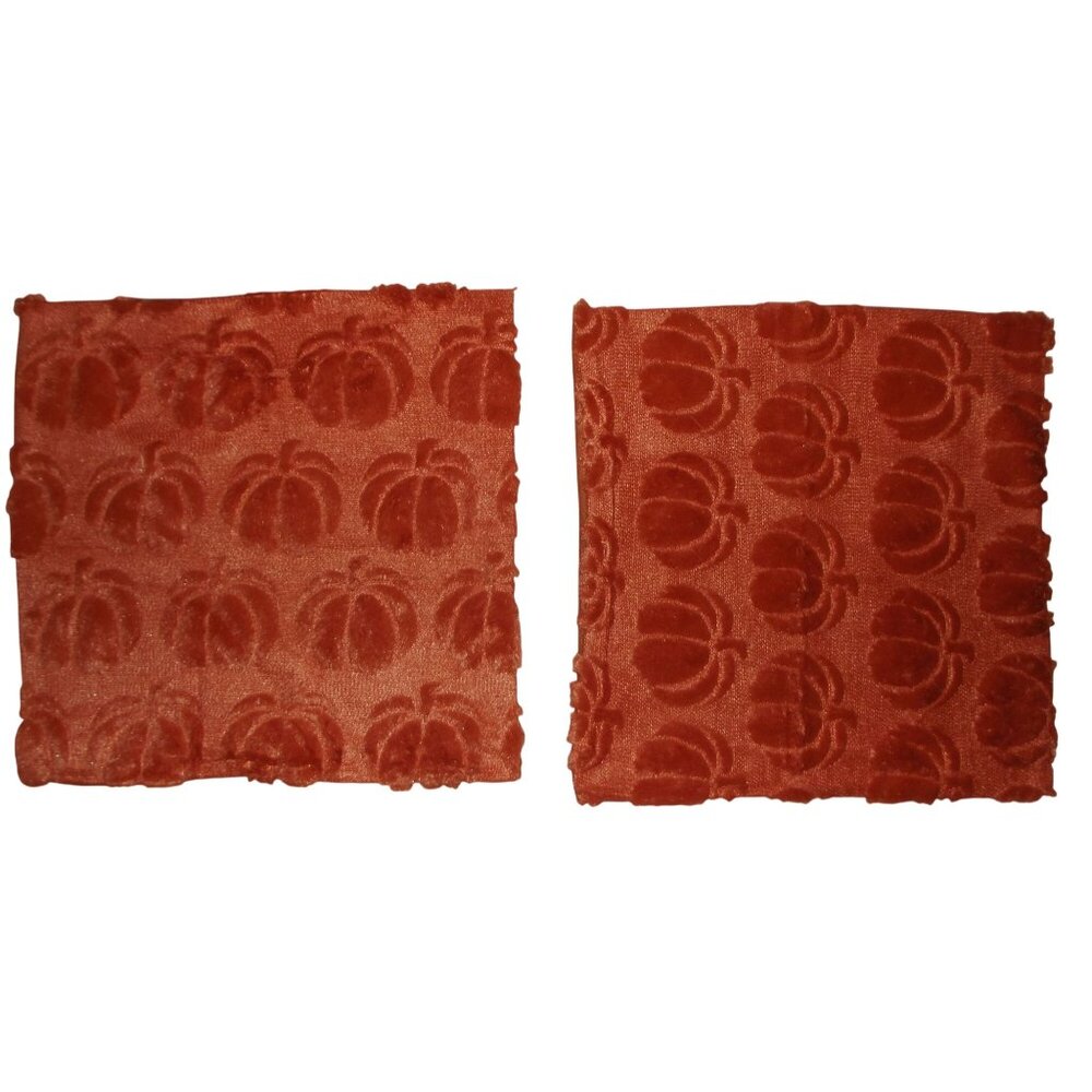 Throw Pillow Covers 18" x 18" Pumpkin Orange zip Set of 2 soft plush square